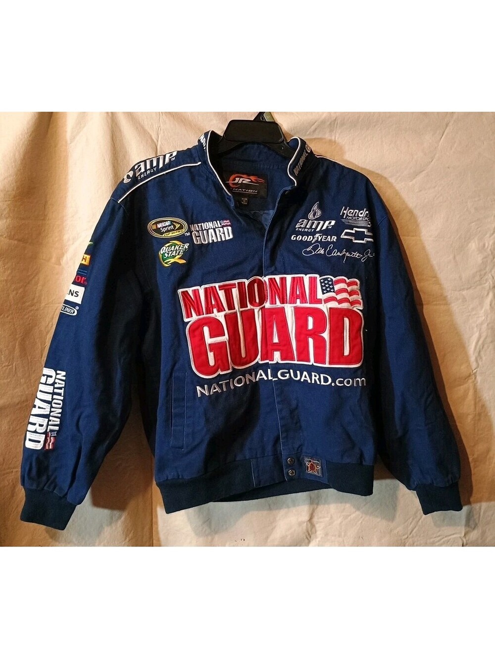 JR Nation Dale Jr. 88 NASCAR Authentic National Guard Racing Jacket Large